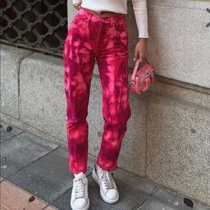 VRG GRL 1995 Tour Tie Dye Jeans // Hot Pink